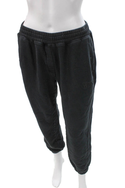 WSLY Womens Black Cotton Blend Jogger Pants Size S