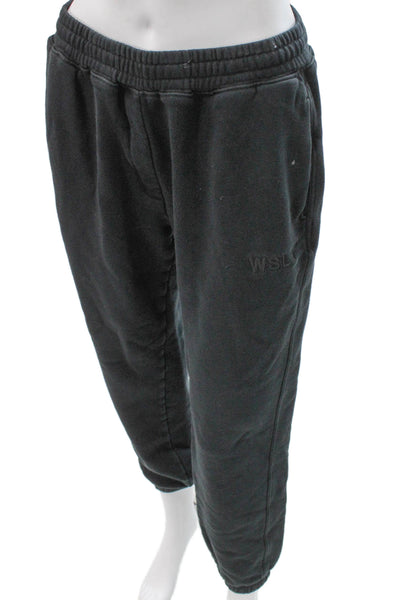 WSLY Womens Black Cotton Blend Jogger Pants Size S