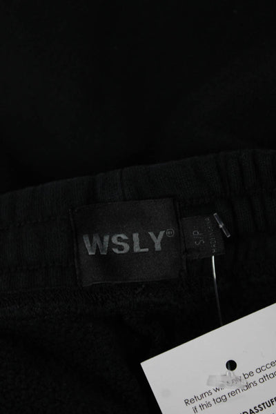 WSLY Womens Black Cotton Blend Jogger Pants Size S