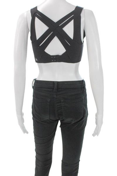 Lululemon Womens Black Performance Sports Bra Hook&Eye Size L