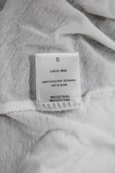 LNA Womens Tunic T-Shirt White V-Neck Short Sleeve Cotton Size S