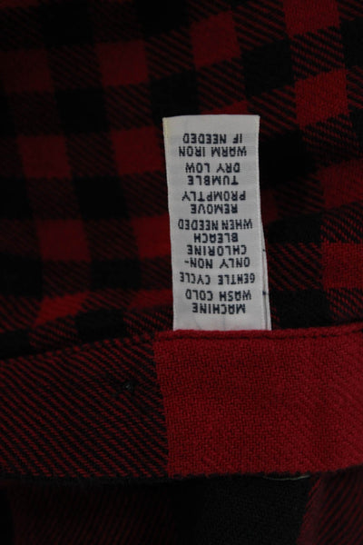 Polo Ralph Lauren Men Button Down Plaid Wool Blend Long Sleeve Red Size L