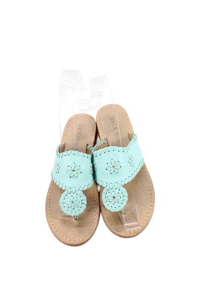 Jack Rogers Childrens Girls Whipstitch Thong Sandals Blue Size 7