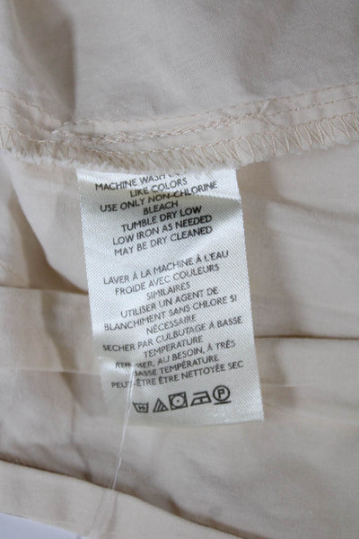 Free People Womens Cropped Beige Cotton Pants Button Size 0
