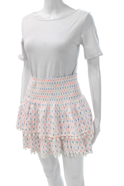 Lilly Pulitzer Women Mini Geometric Cotton Skirt White Pull On Size XS