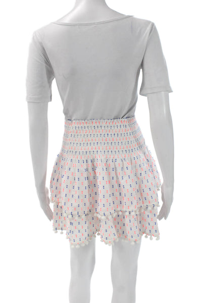 Lilly Pulitzer Women Mini Geometric Cotton Skirt White Pull On Size XS