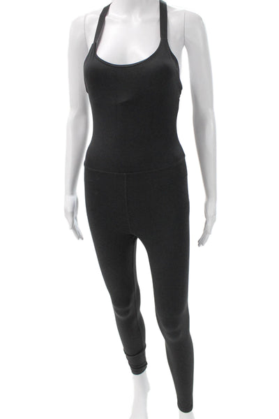 Beyond Yoga Women Black Halter Sleeveless Jumpsuit Nylon Blend Size S