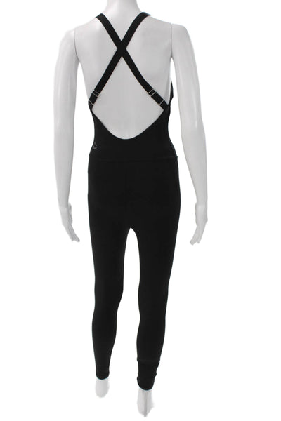 Beyond Yoga Women Black Halter Sleeveless Jumpsuit Nylon Blend Size S