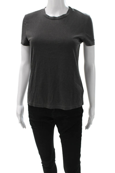 Rowan Womens Basic T-Shirt Gray Cotton Crew Neck Short Sleeve Size XS