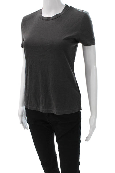 Rowan Womens Basic T-Shirt Gray Cotton Crew Neck Short Sleeve Size XS