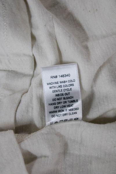 Amo Women Basic White Cotton Blend Crew Neck Short Sleeve T-Shirt Size S