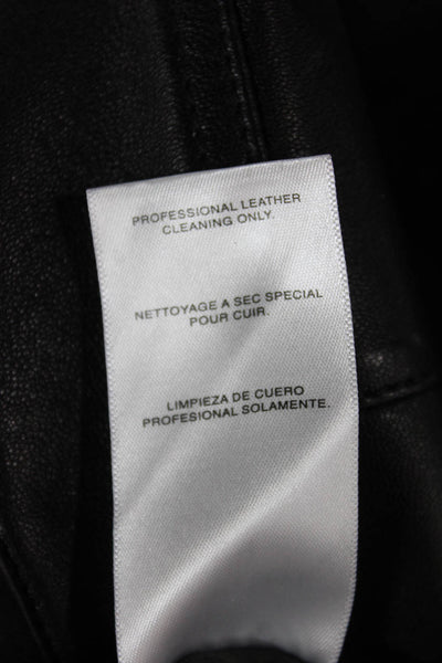 Habitual Womens Faux Leather Skinny Pants Black Button Size 24
