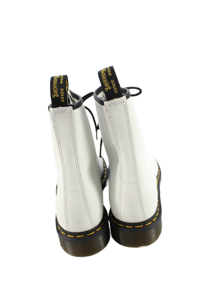 Dr. Martens Womens Leather Lace Up Combat Ankle Boots White Size 11