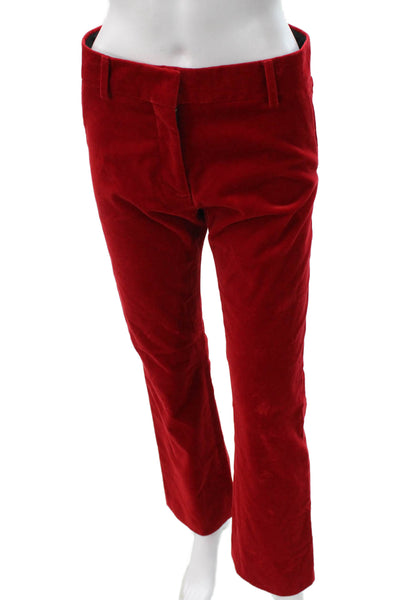 Frame Women Velvet Dress Pants Red Zip Closure Size XS