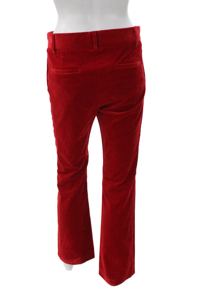 Frame Women Velvet Dress Pants Red Zip Closure Size XS