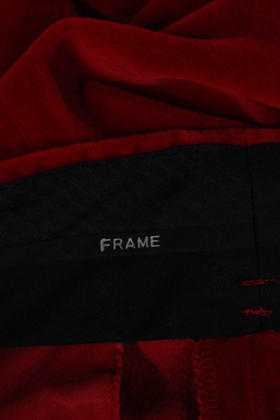 Frame Women Velvet Dress Pants Red Zip Closure Size XS