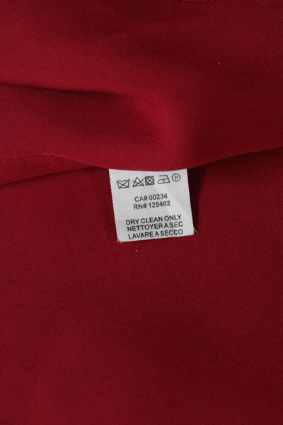 Halston Womens Sheath Dress Silk One Shoulder Sleeveless Red Zip Size 0