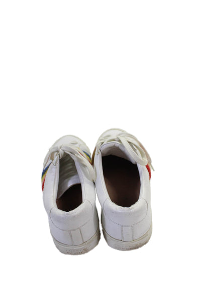 Loeffler Randall Womens Rainbow Detail Low Top Sneakers White 6.5