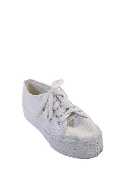 Superga Womens Platform Low Top Casual Sneakers White Size 7