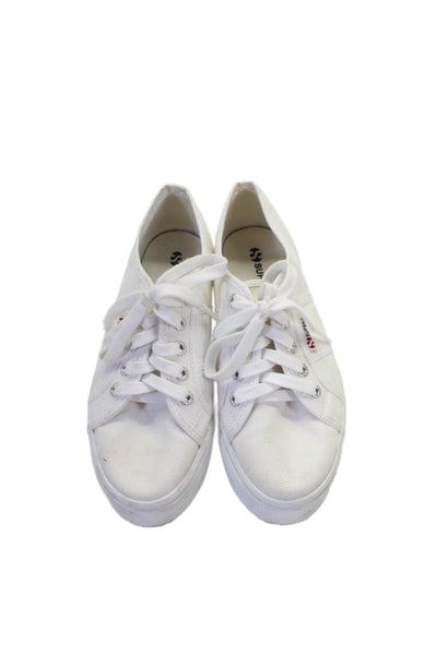 Superga Womens Platform Low Top Casual Sneakers White Size 7