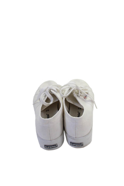 Superga Womens Platform Low Top Casual Sneakers White Size 7