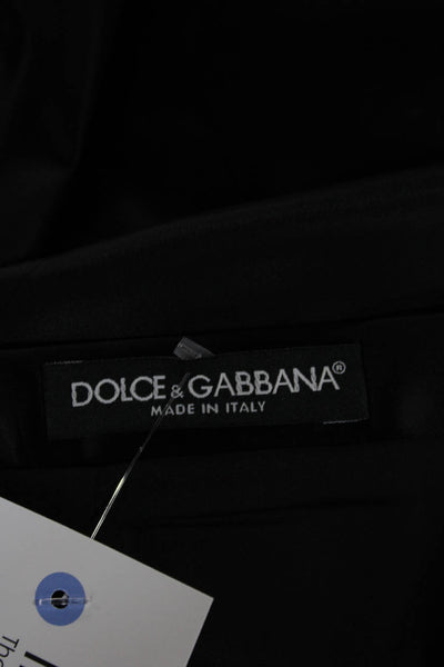 Dolce & Gabbana Women Straight Pencil Satin Skirt Black Short Size S