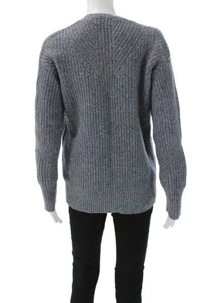 Rag & Bone Womens V-Neck Recycled Wool Pullover Sweater Gray Petite Size 2XS