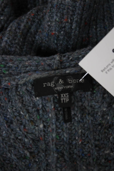 Rag & Bone Womens V-Neck Recycled Wool Pullover Sweater Gray Petite Size 2XS