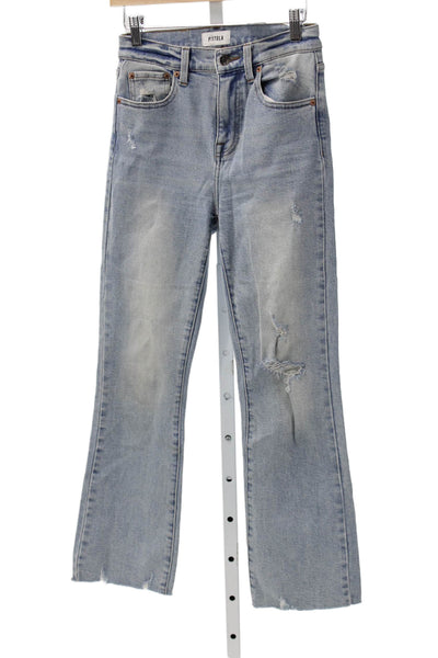 Pistola Women Blue High Rise Flared Jeans Cotton Size 25