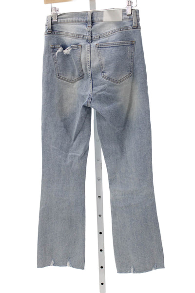 Pistola Women Blue High Rise Flared Jeans Cotton Size 25