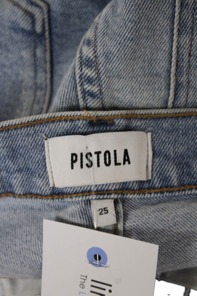 Pistola Women Blue High Rise Flared Jeans Cotton Size 25