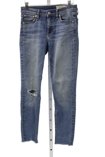 Rag & Bone Womens Skinny Blue Jeans Low Rise Cotton Inseam 26 Size 25