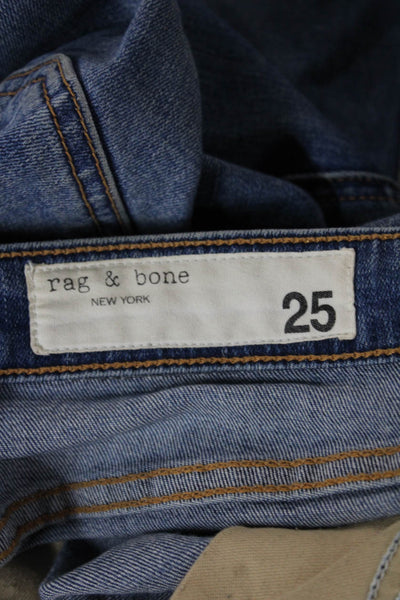 Rag & Bone Womens Skinny Blue Jeans Low Rise Cotton Inseam 26 Size 25