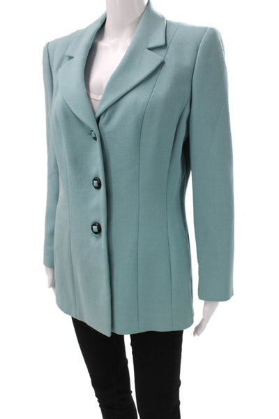 Luca Luca Womens Blazer Blue Acetate Button Long Sleeve Size 46