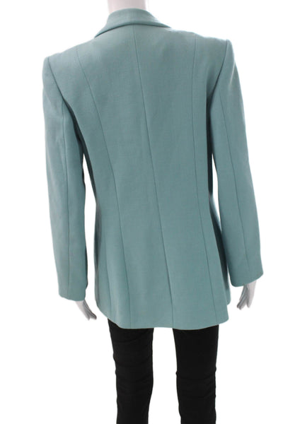 Luca Luca Womens Blazer Blue Acetate Button Long Sleeve Size 46