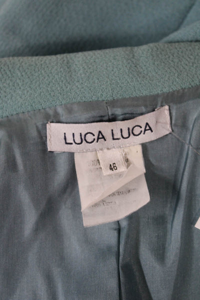 Luca Luca Womens Blazer Blue Acetate Button Long Sleeve Size 46