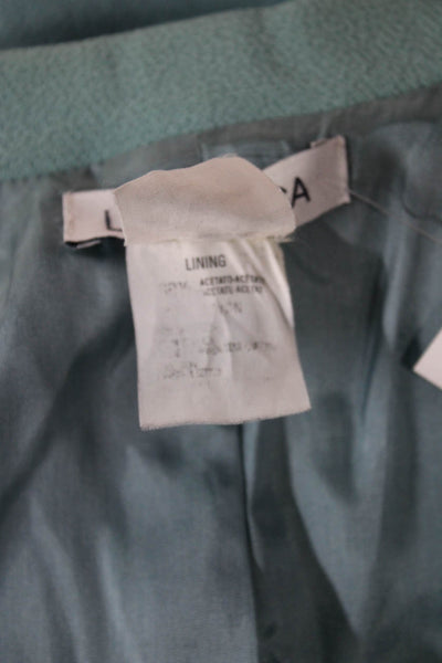 Luca Luca Womens Blazer Blue Acetate Button Long Sleeve Size 46