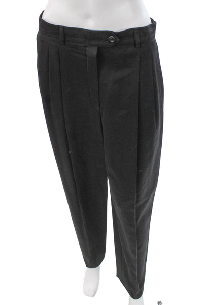 Escada Womens Dress Pants Black Wool Button Front Size 42