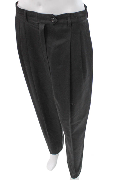 Escada Womens Dress Pants Black Wool Button Front Size 42