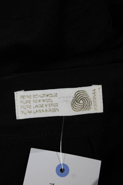 Escada Womens Dress Pants Black Wool Button Front Size 42