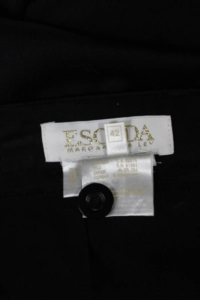 Escada Womens Dress Pants Black Wool Button Front Size 42