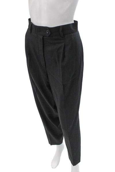 Escada Womens Gray Dress Pants Wool Button Inseam 28 Size 40