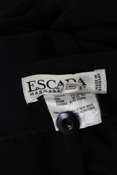 Escada Womens Gray Dress Pants Wool Button Inseam 28 Size 40