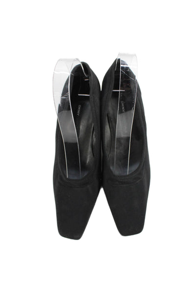 DKNY Womens Slip On Block Heels Pumps Shoes Black Size 7