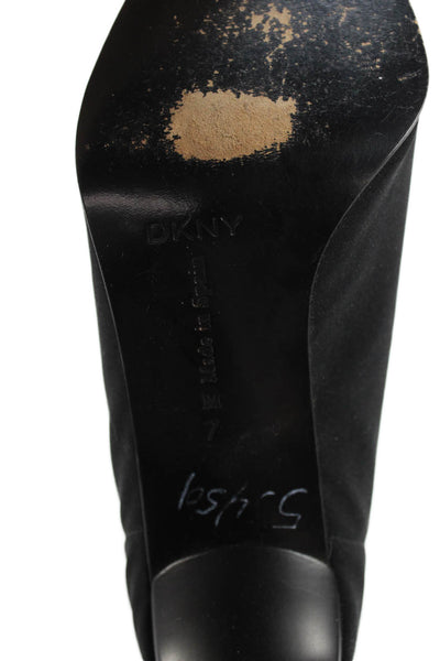DKNY Womens Slip On Block Heels Pumps Shoes Black Size 7