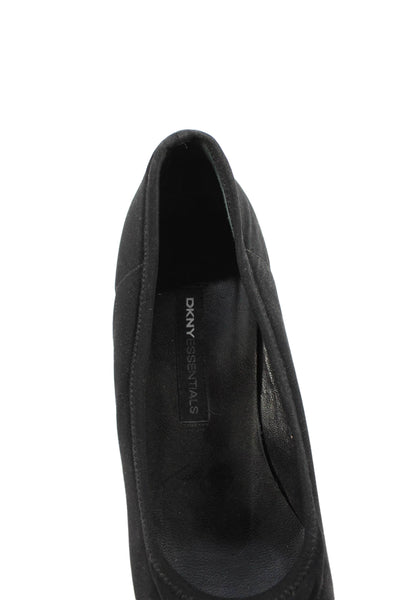 DKNY Womens Slip On Block Heels Pumps Shoes Black Size 7
