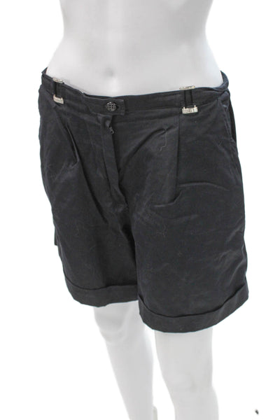 Escada Margaretha Ley Women Bermuda Shorts Black 100% Cotton Size 42