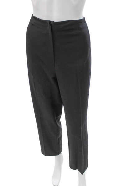 Piazza Sempione Womens Cropped Gray Wool Pants Button Size 46