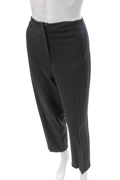 Piazza Sempione Womens Cropped Gray Wool Pants Button Size 46