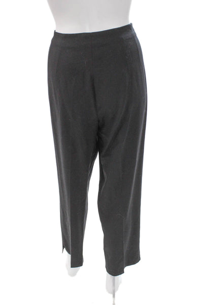 Piazza Sempione Womens Cropped Gray Wool Pants Button Size 46